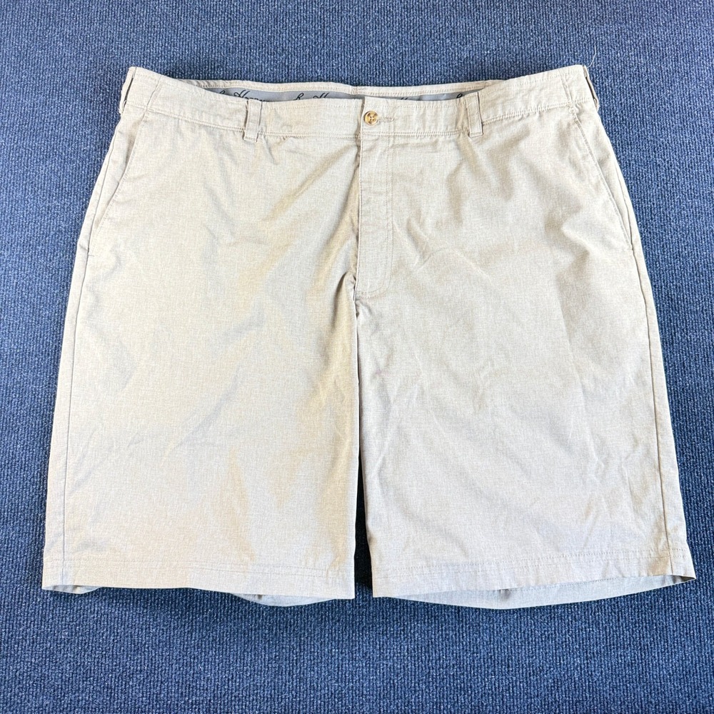 Ben Hogan Mens Performance Golf Shorts Tan Khaki Heather Stretch Size 42